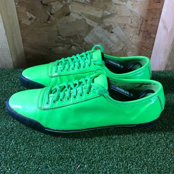 PF Flyers Bright Lime Green Leather Sneakers Women’s 8 - Picture 1 of 10